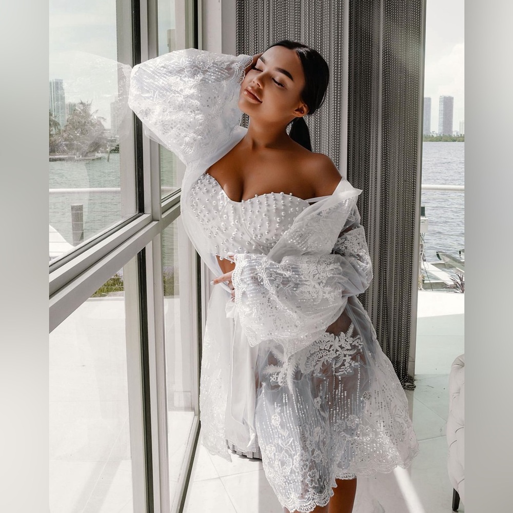 Luxury Bridal Lace Robe by Inna Elsie Designs